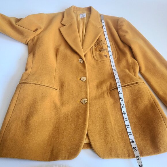 Vintage 1992 Cento x Cento by Iceberg virgin wool made in Italy yellow blazer. - Picture 9 of 16